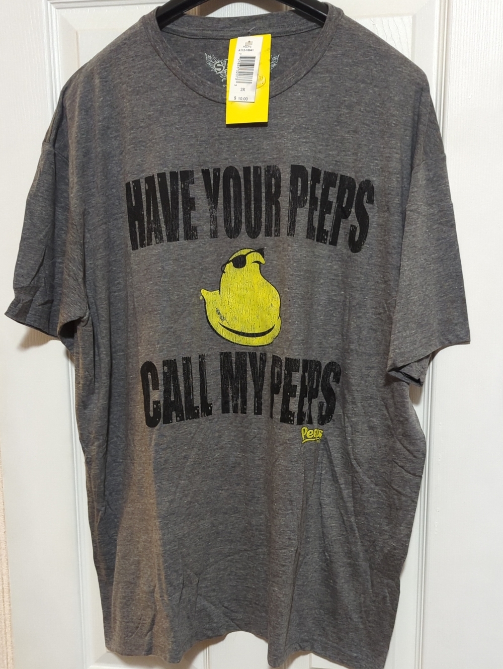 Savvy Gray Short Sleeve Tee with Yellow Peeps Graphic